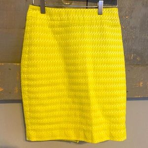 Ann Taylor Petite, Yellow/White Pencil Skirt